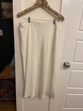 Classic Cream Midi Skirt - Women's